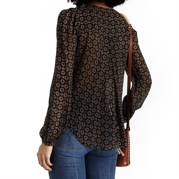 NEW VERONICA BEARD PRINTED LONG SLEEVE TOP - Picture 5 of 8